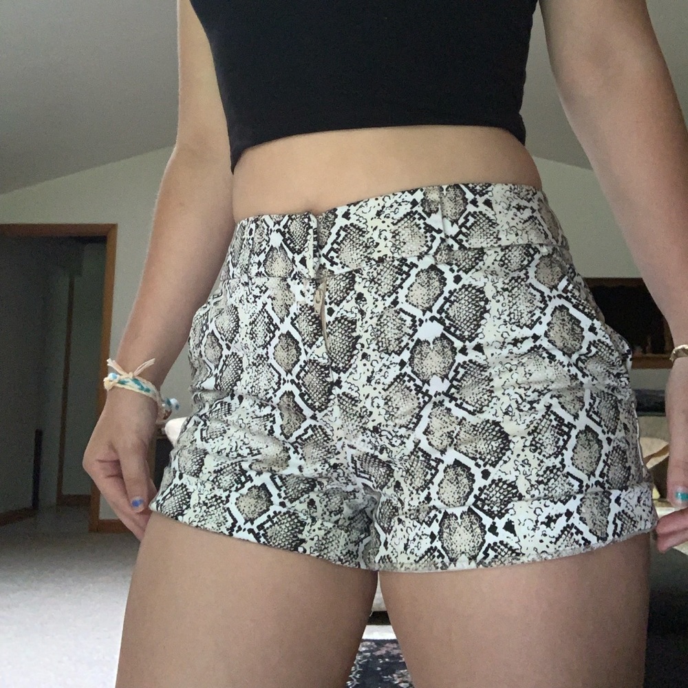 Snake print shorts